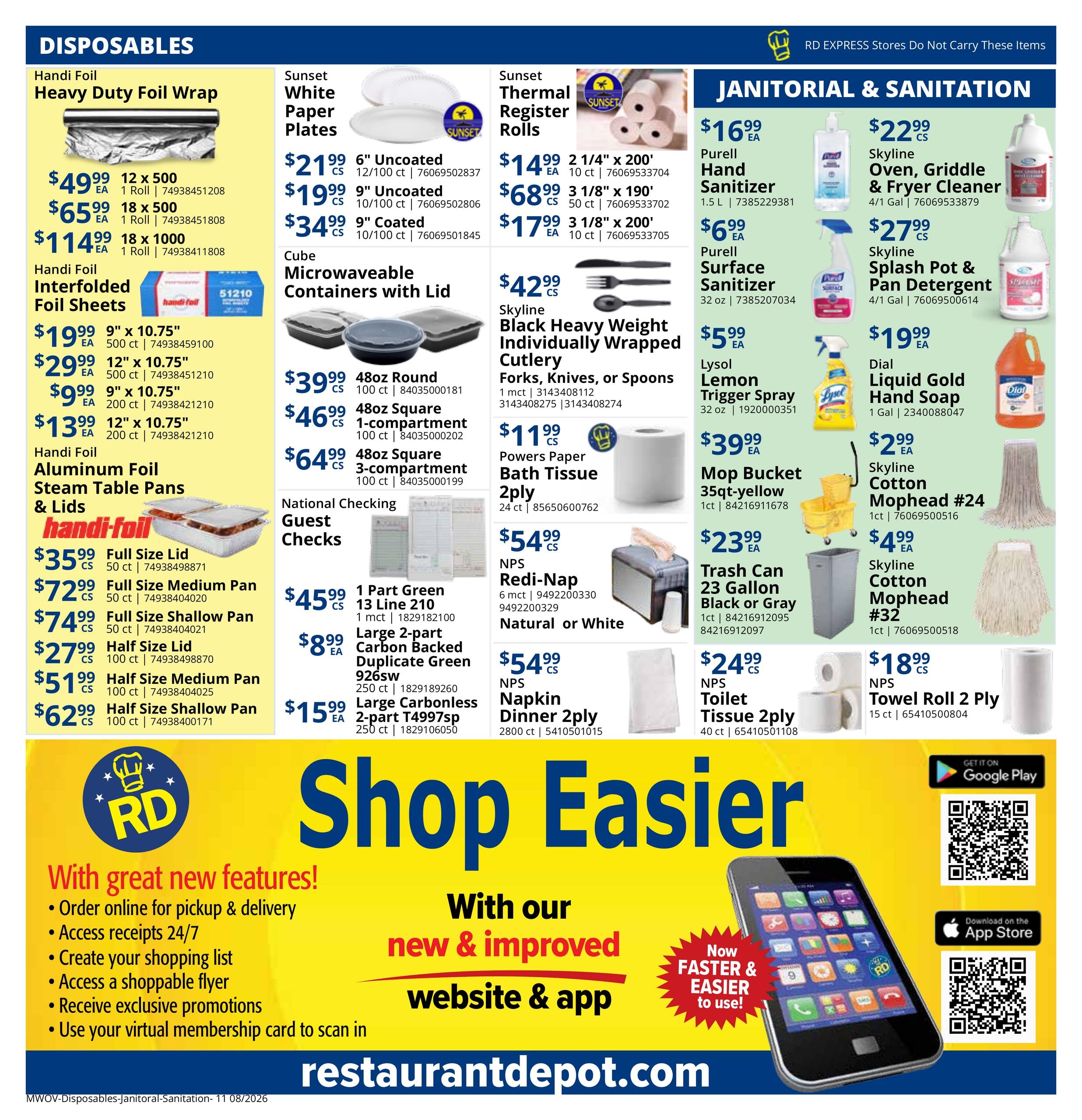 Restaurant Depot (Chicago–Wheaton Area, IL) Weekly Ad August 1 - 31, 2026