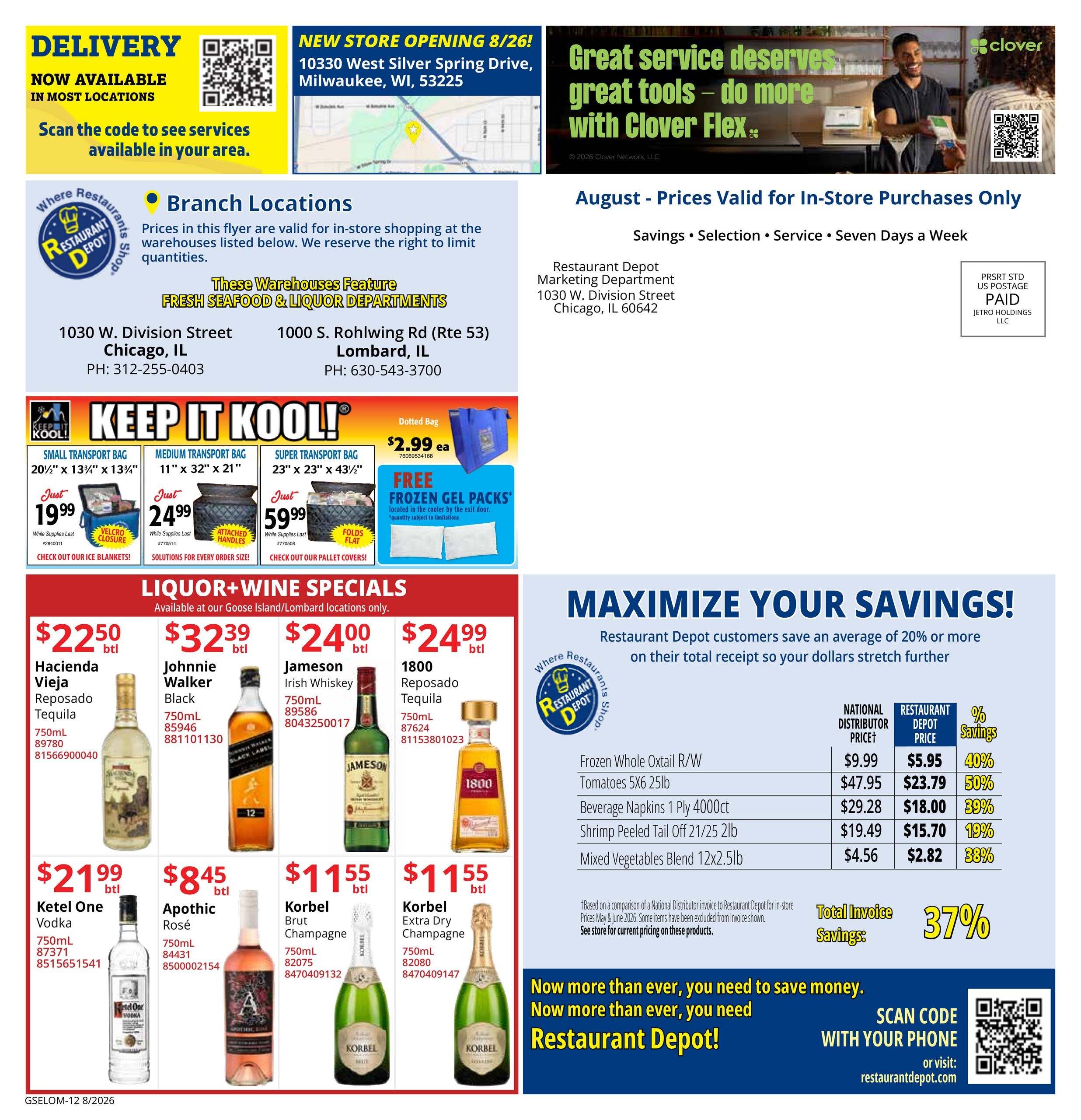 Restaurant Depot (Chicago–Wheaton Area, IL) Weekly Ad August 1 - 31, 2026