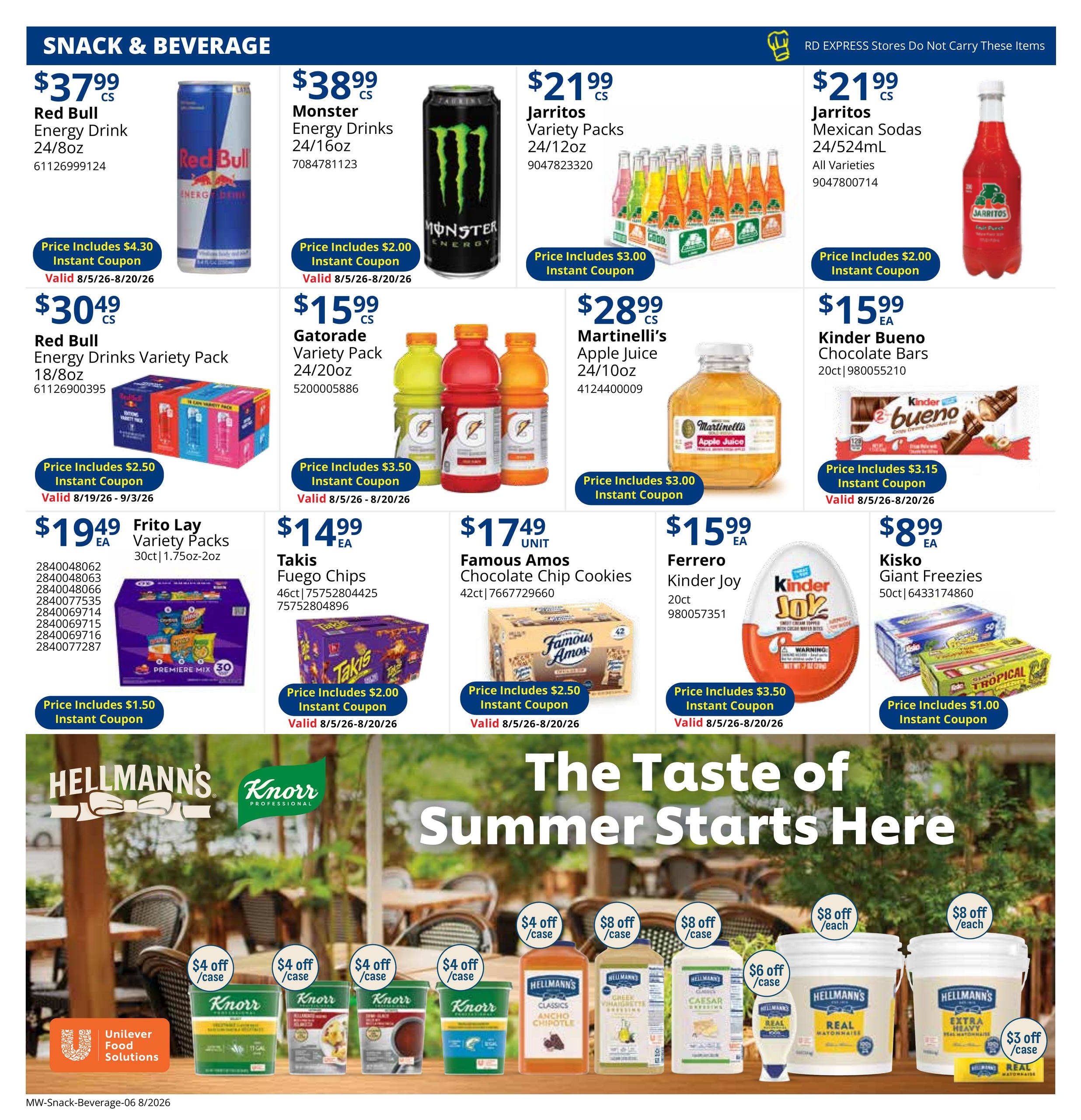 Restaurant Depot (Chicago–Wheaton Area, IL) Weekly Ad August 1 - 31, 2026