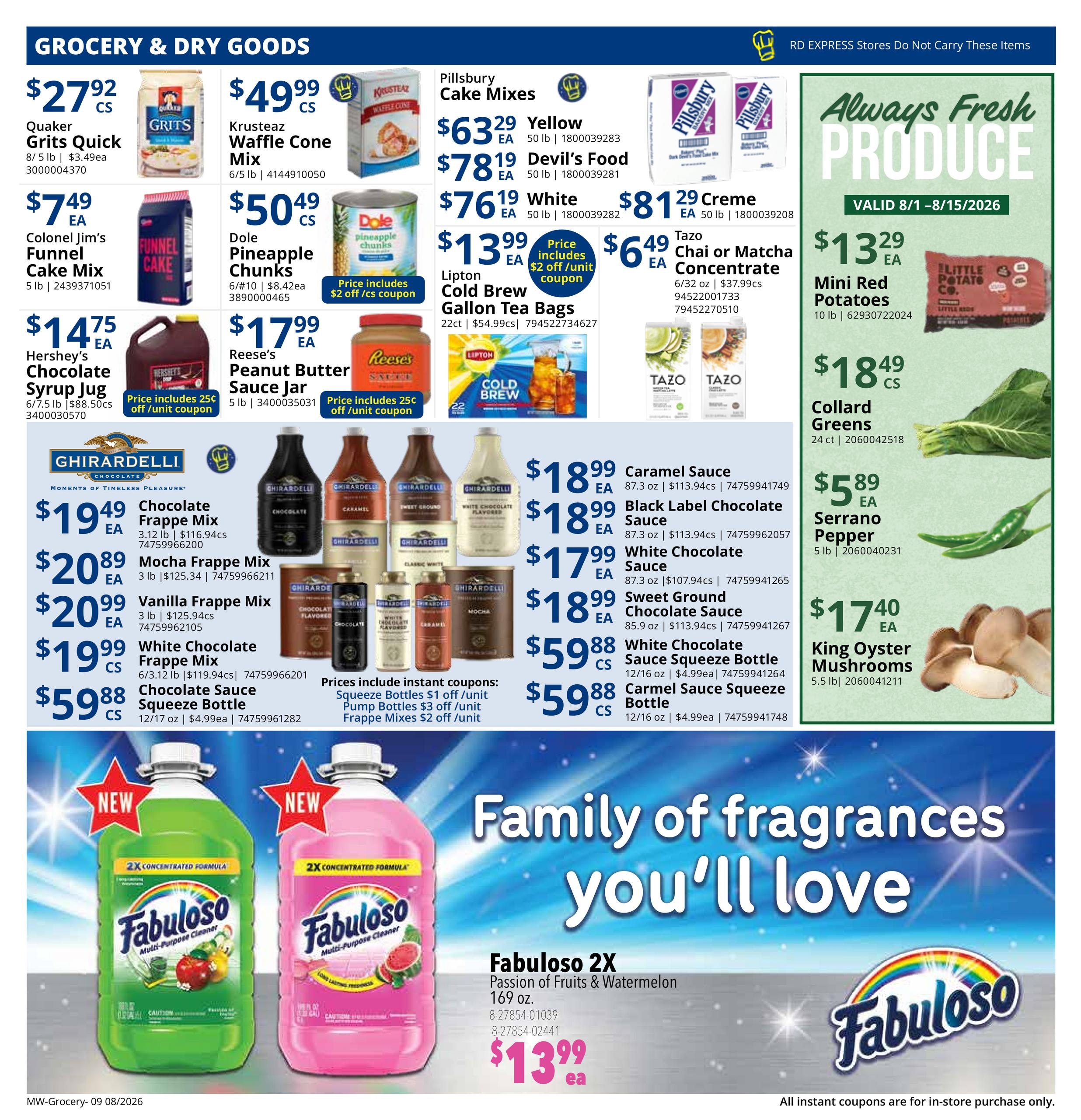 Restaurant Depot (Chicago–Wheaton Area, IL) Weekly Ad August 1 - 31, 2026