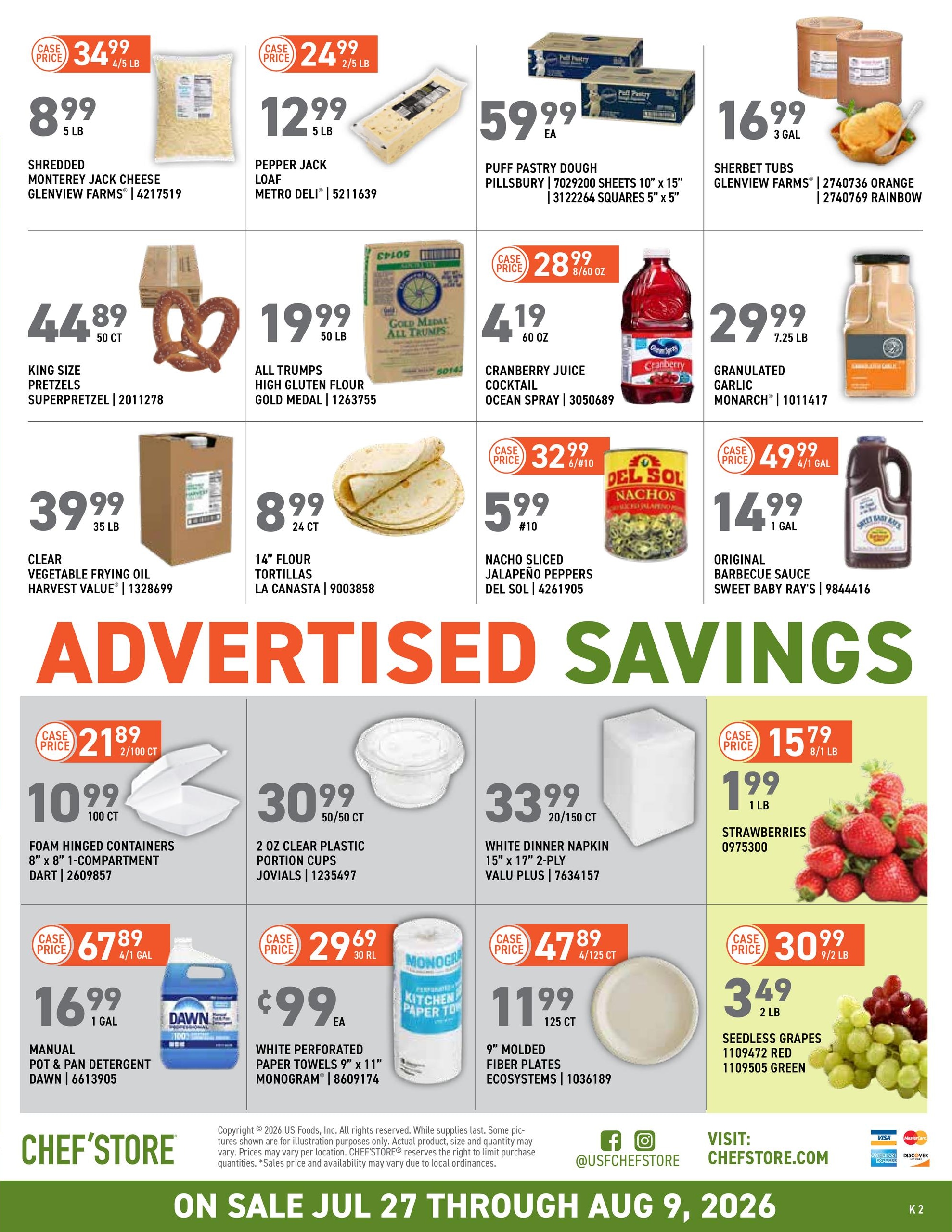 US Foods CHEF’STORE (AZ, CA, NV) Weekly Ad July 27 - August 9, 2026