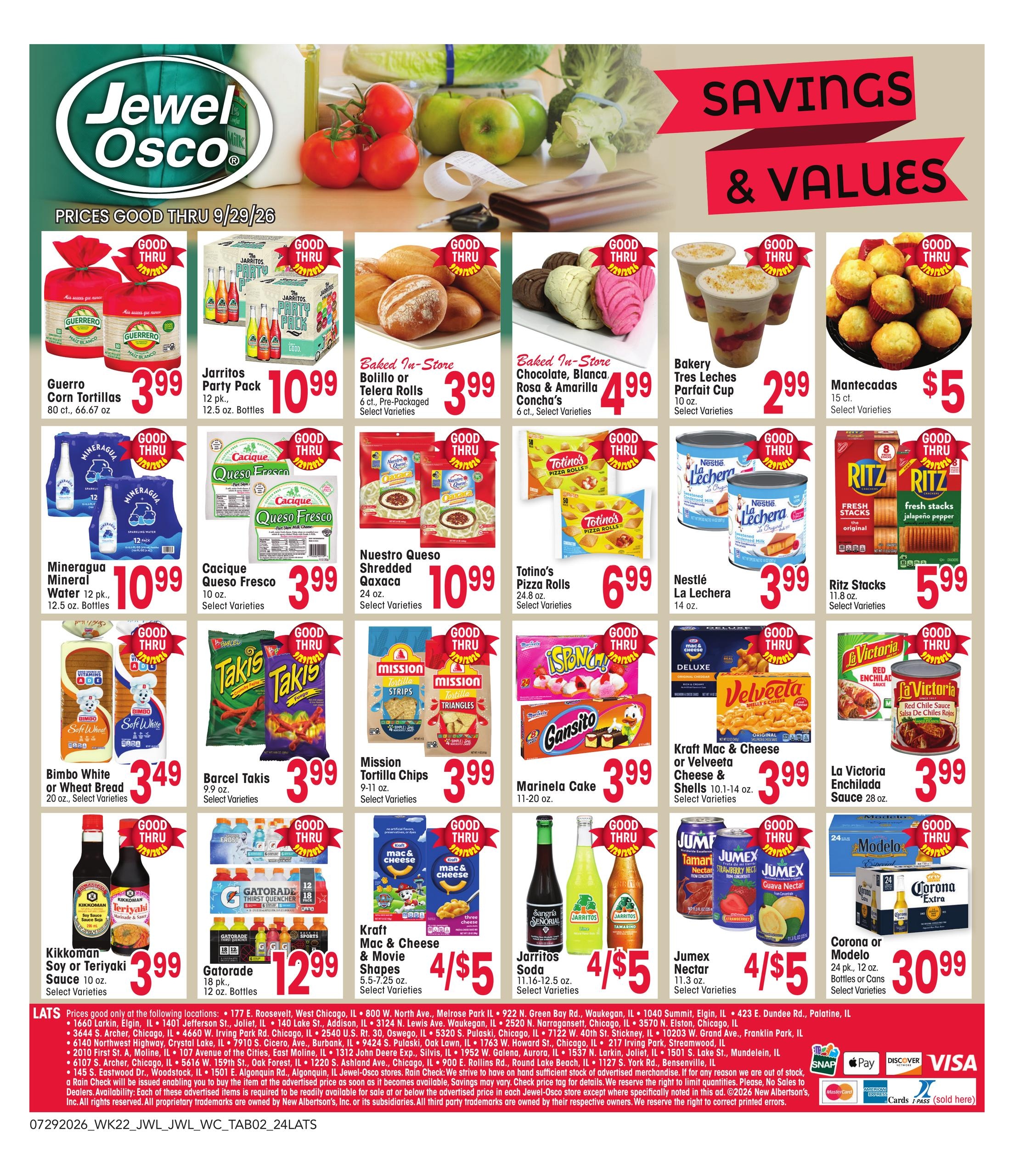 Jewel-Osco Specialty Publication Weekly Ad July 29 - September 29, 2026