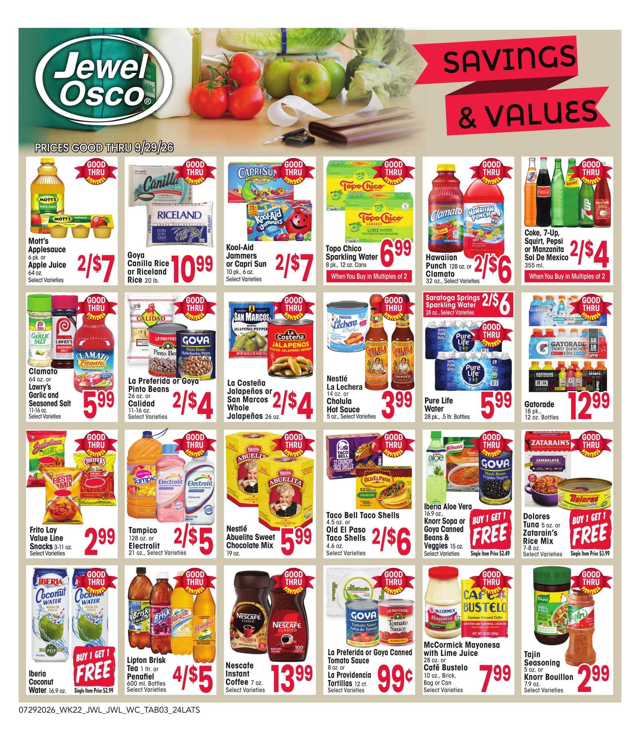 Jewel-Osco Specialty Publication Weekly Ad July 29 - September 29, 2026