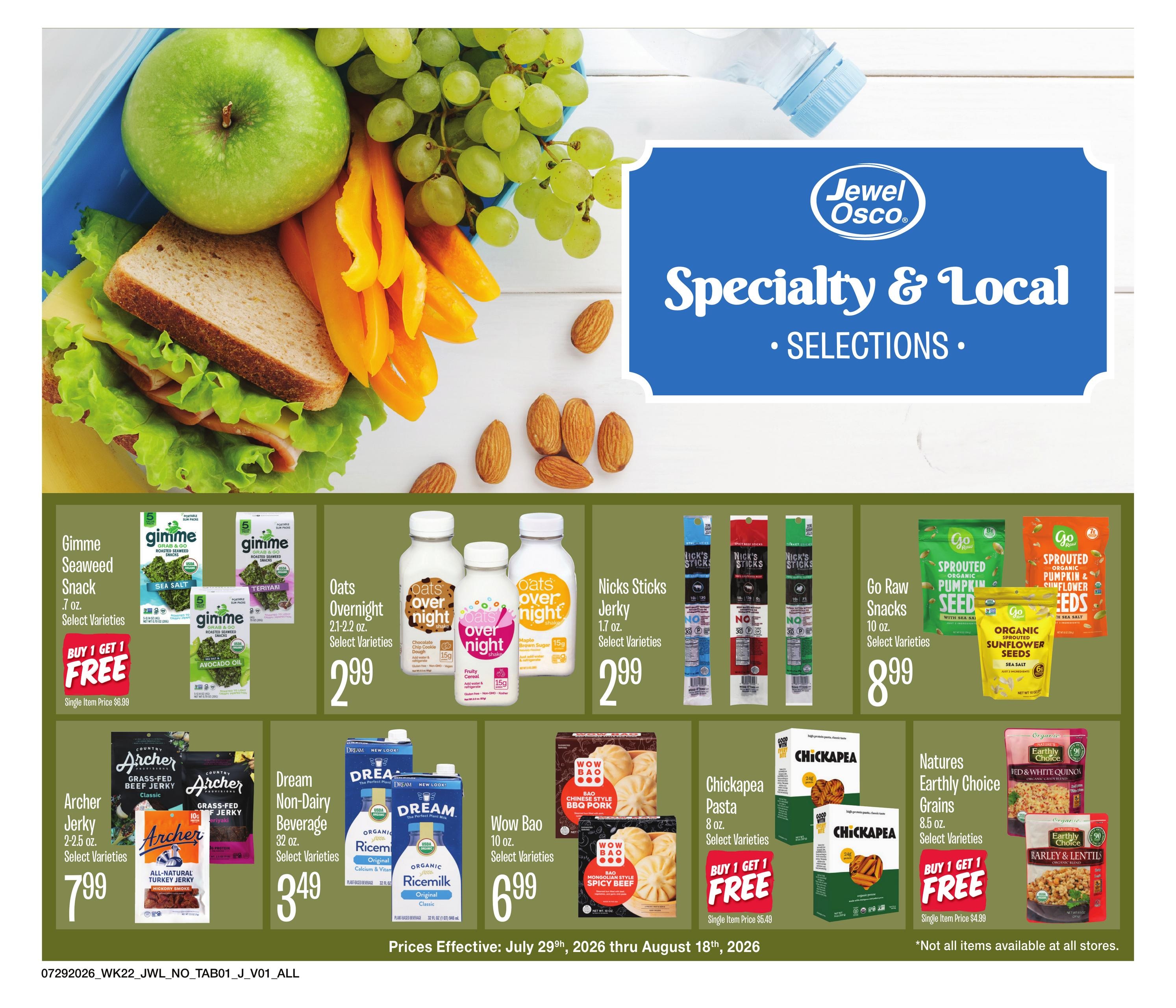 Jewel-Osco (Elgin–Calumet City Area, IL–IN) Organics Guide Weekly Ad July 29 - August 18, 2026