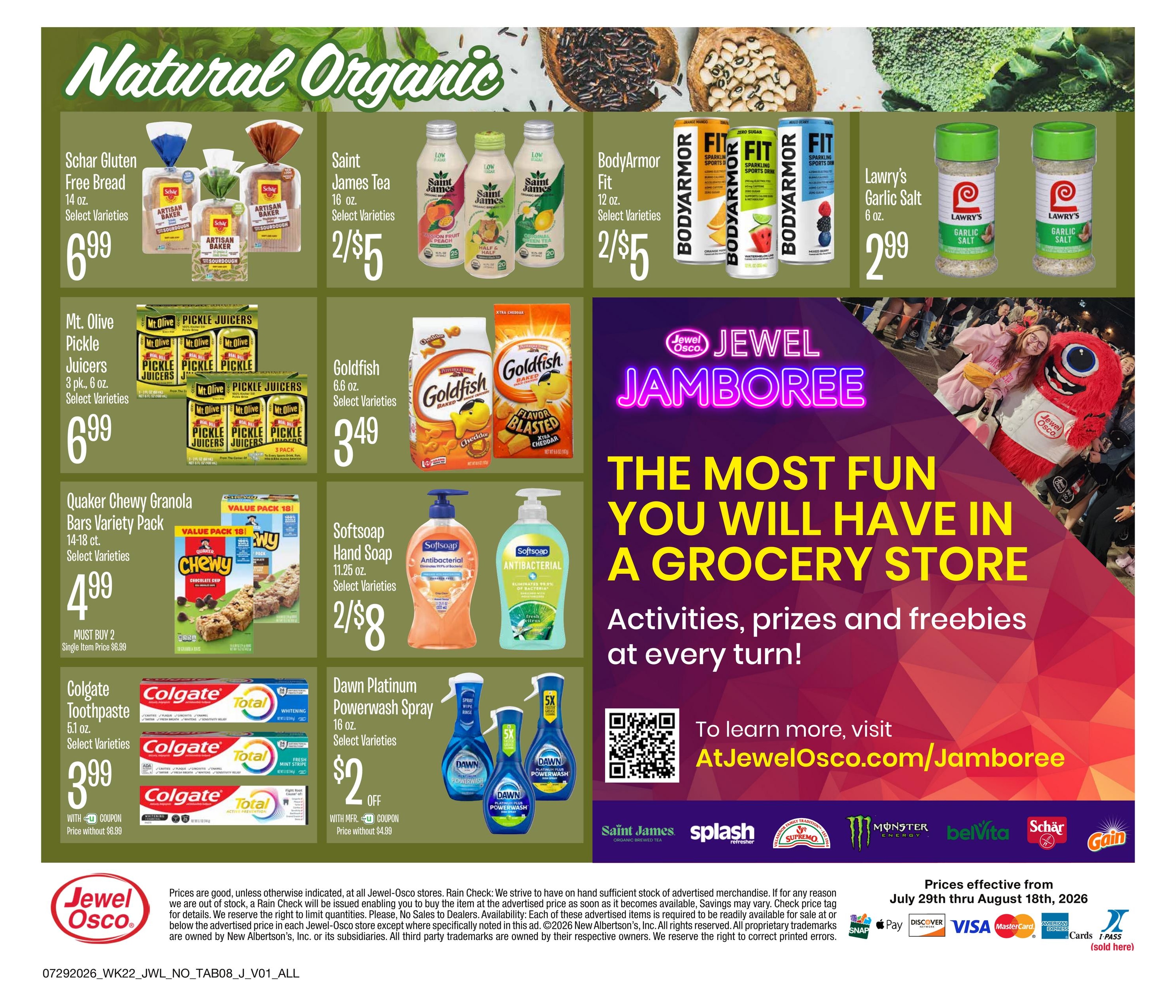 Jewel-Osco (Elgin–Calumet City Area, IL–IN) Organics Guide Weekly Ad July 29 - August 18, 2026