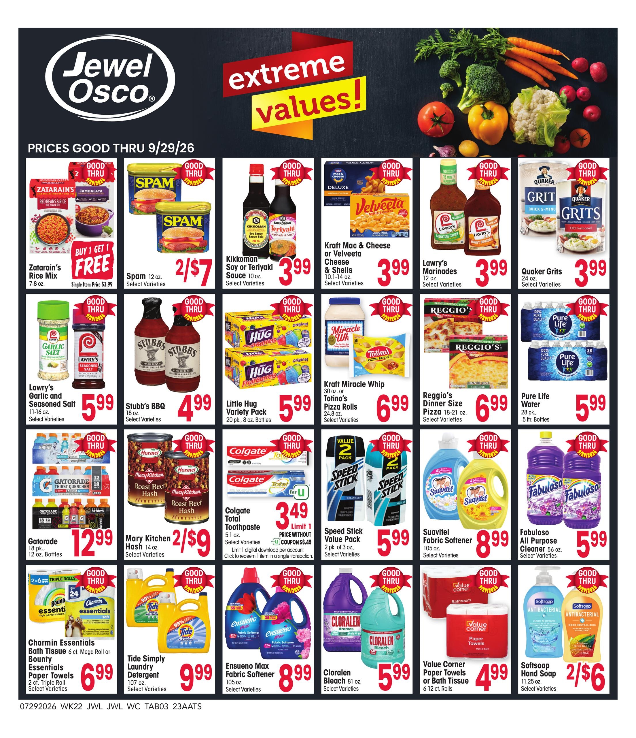 Jewel-Osco Specialty Publication Weekly Ad July 29 - September 29, 2026