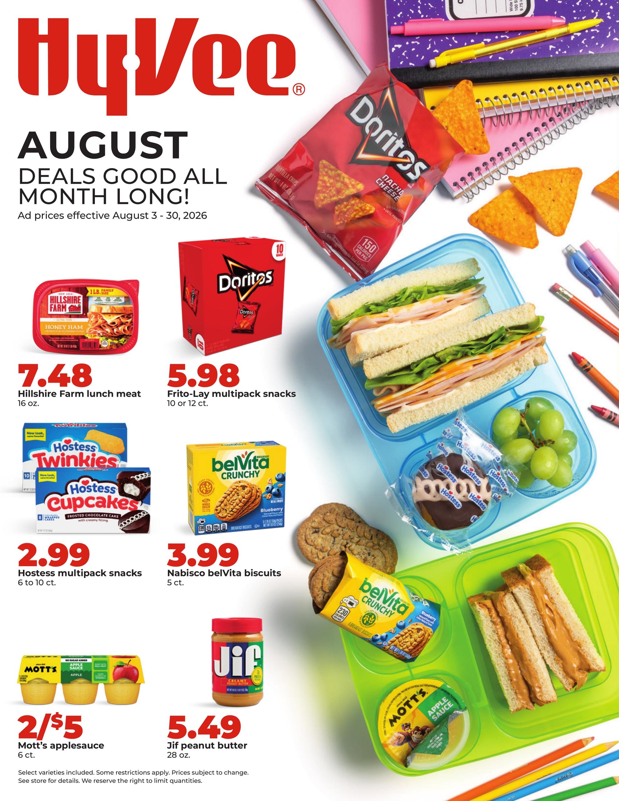 Hy-Vee (WI) Weekly Ad August 3 - 30, 2026