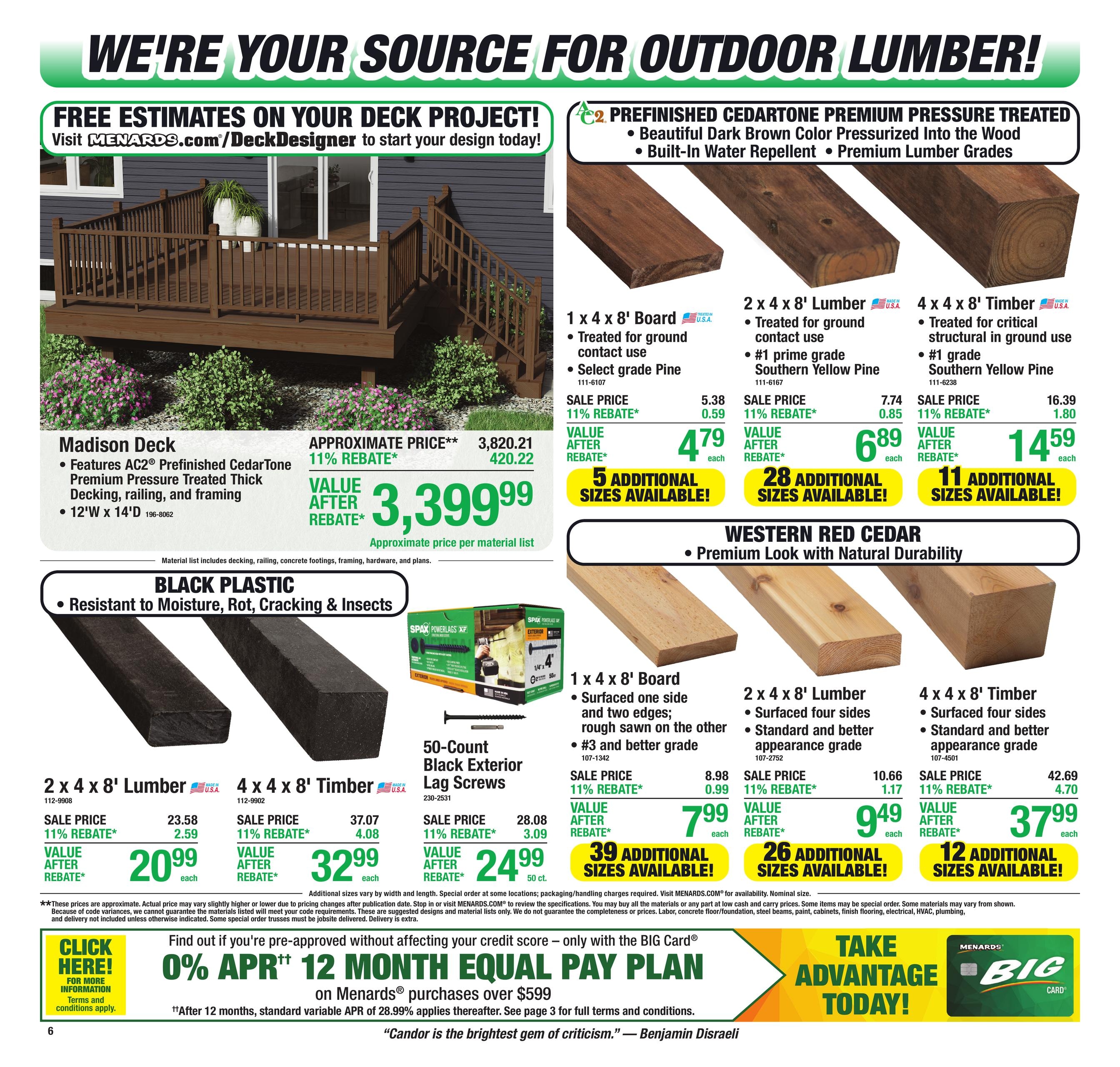 Menards 11% Rebate Sale Ad July 29 - August 10, 2026