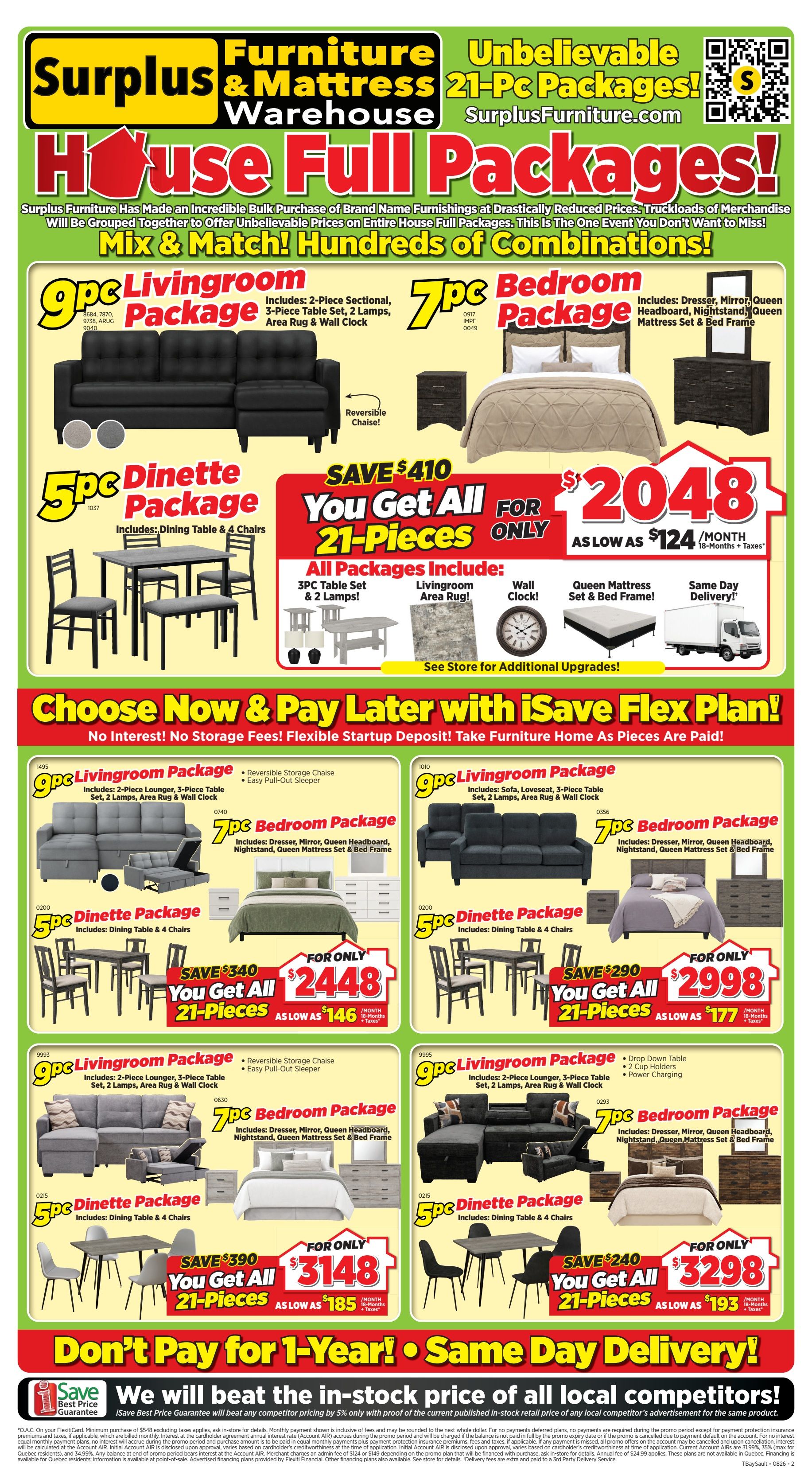 Surplus Furniture & Mattress Warehouse (Thunder Bay, Sault Ste Marie) Flyer August 3 to 23