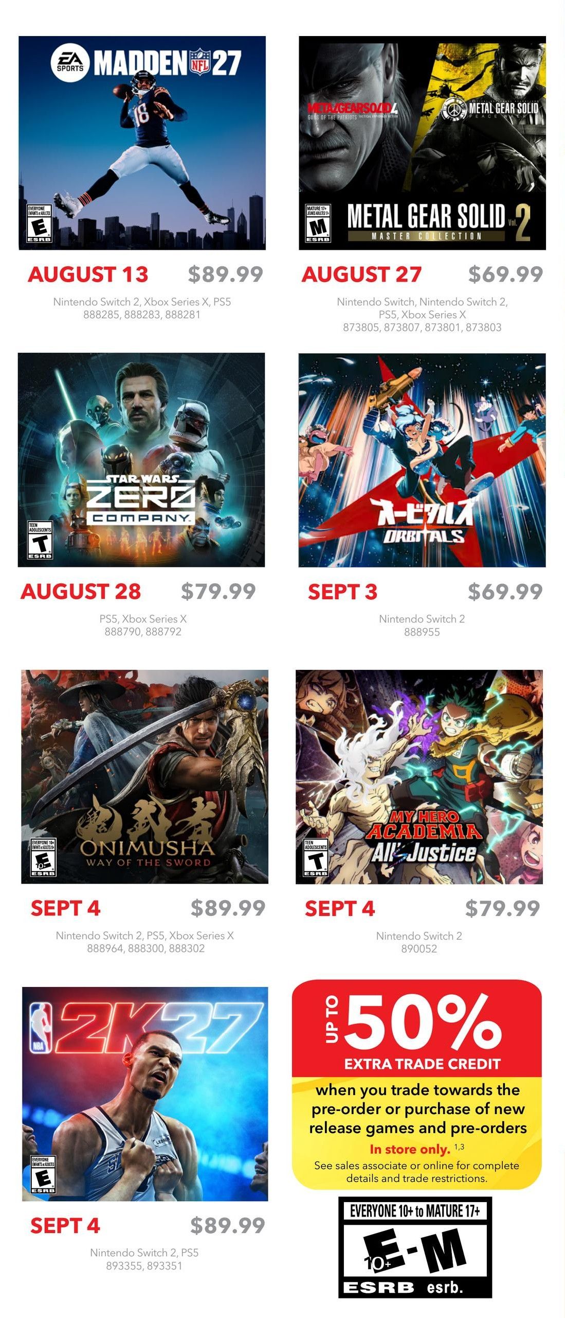 EB Games Flyer August 3 to 31