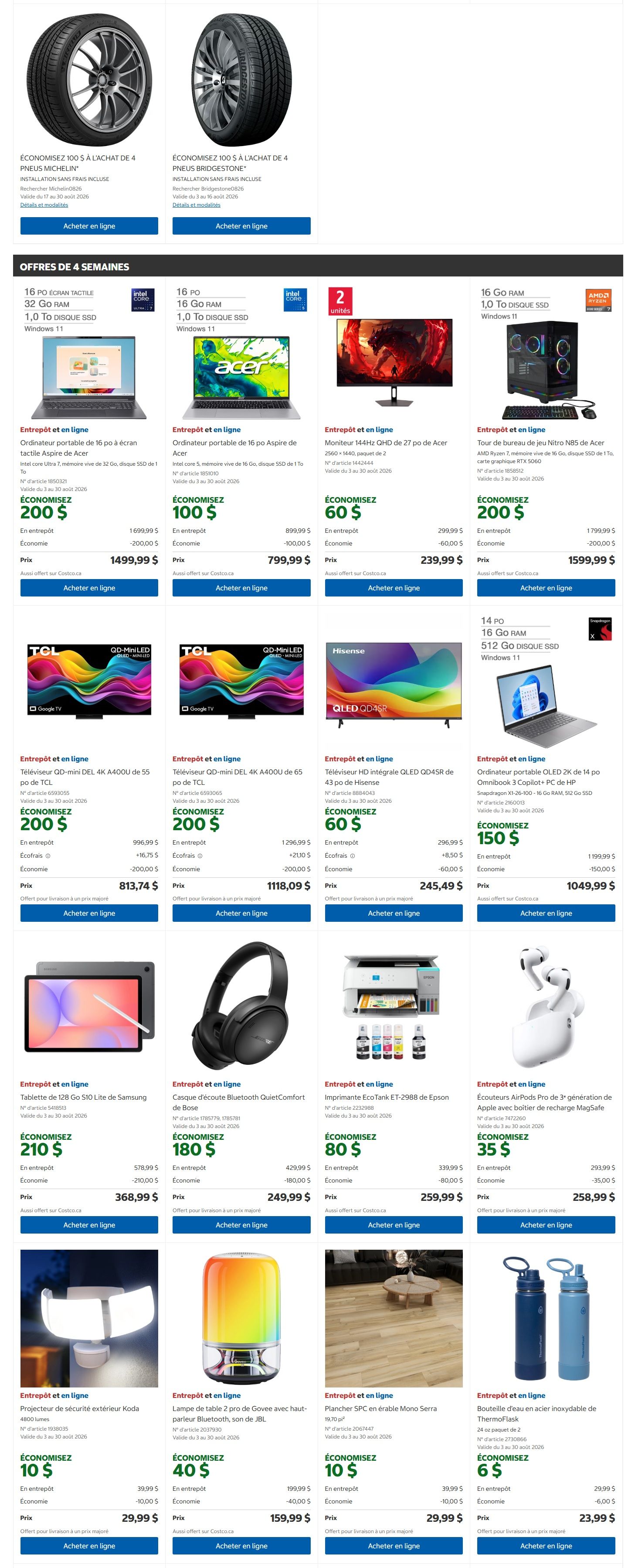 Costco (QC) Warehouse Offers August 3 to 16