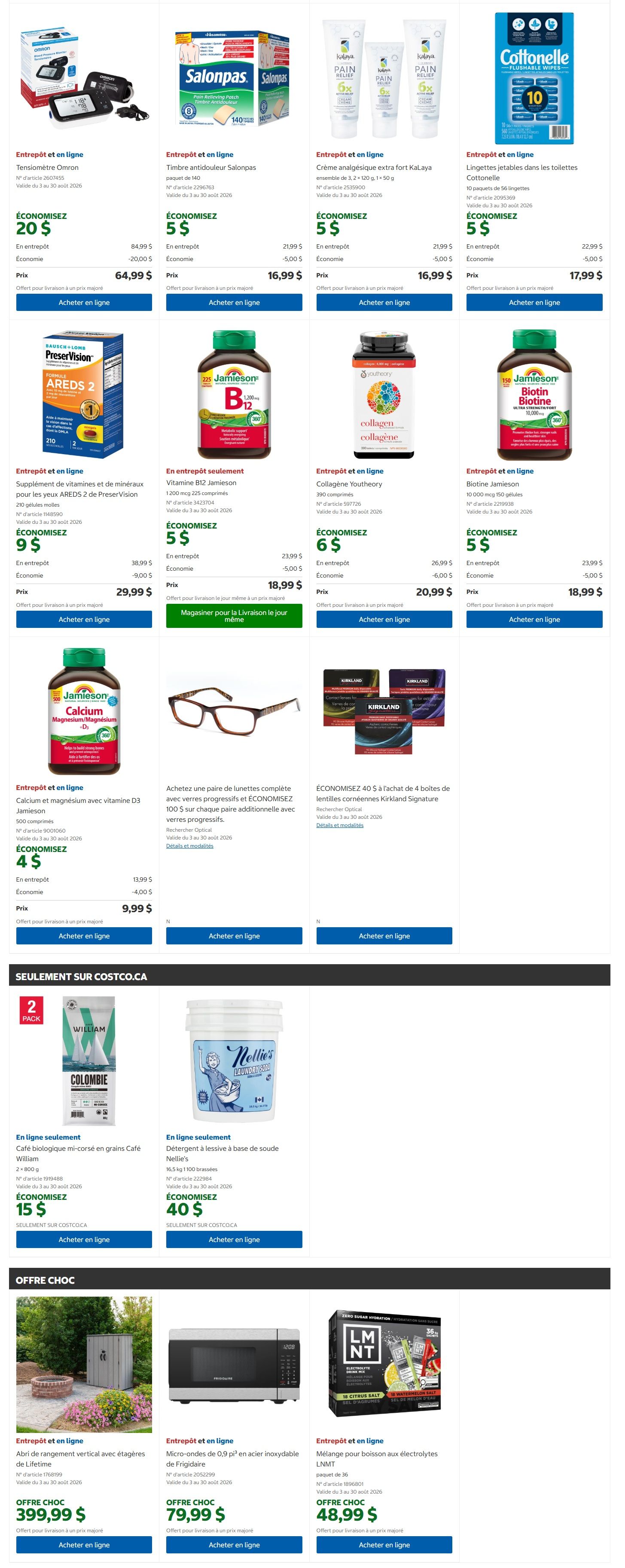 Costco (QC) Warehouse Offers August 3 to 16