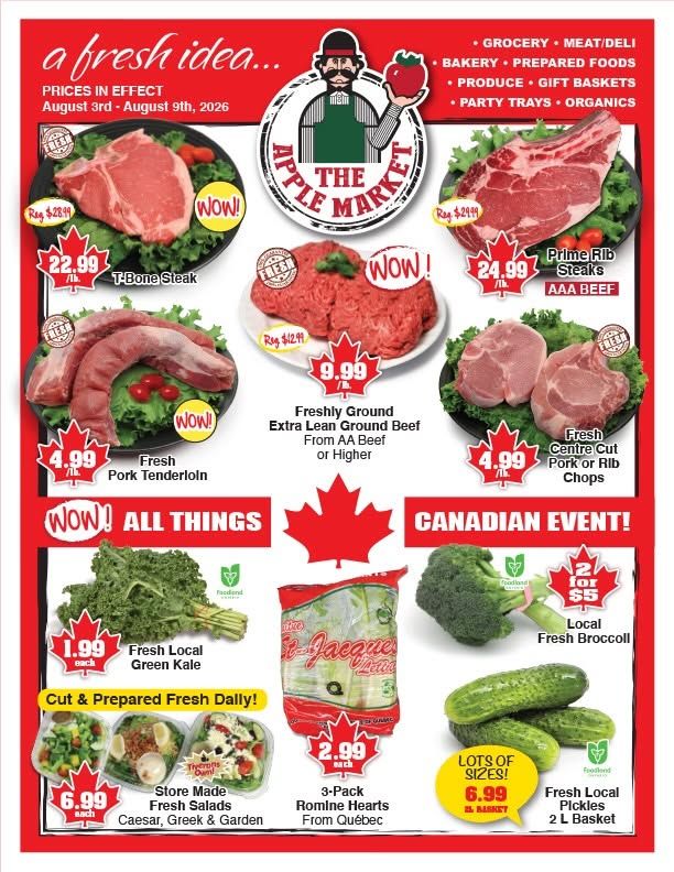 The Apple Market Flyer August 3 to 9