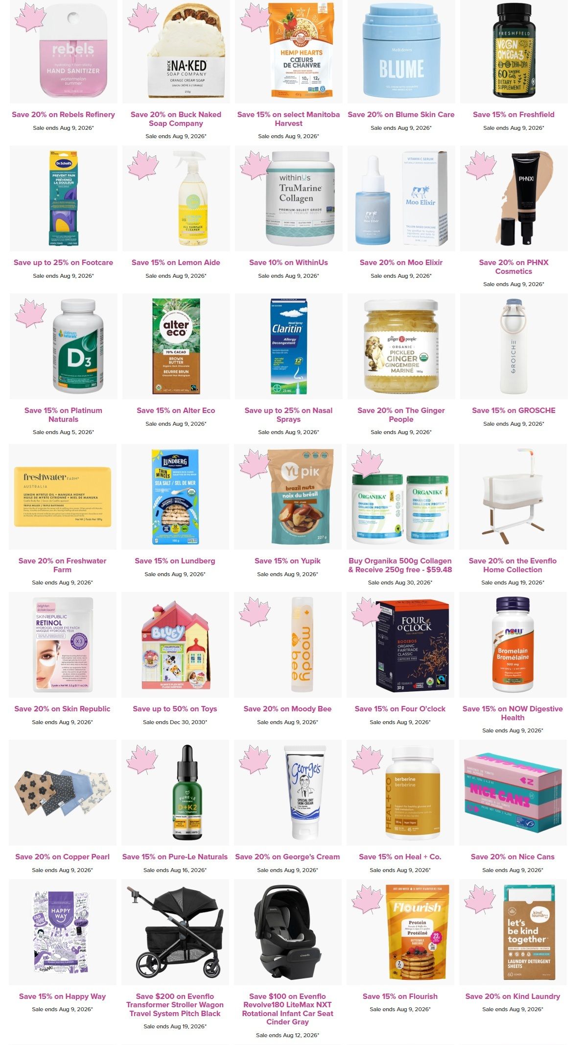 Well.ca Weekly Sales August 3 to 9