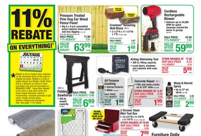Menards (Mansfield, OH) 11% Rebate* Sale Flyer July 29 to August 10, 2026