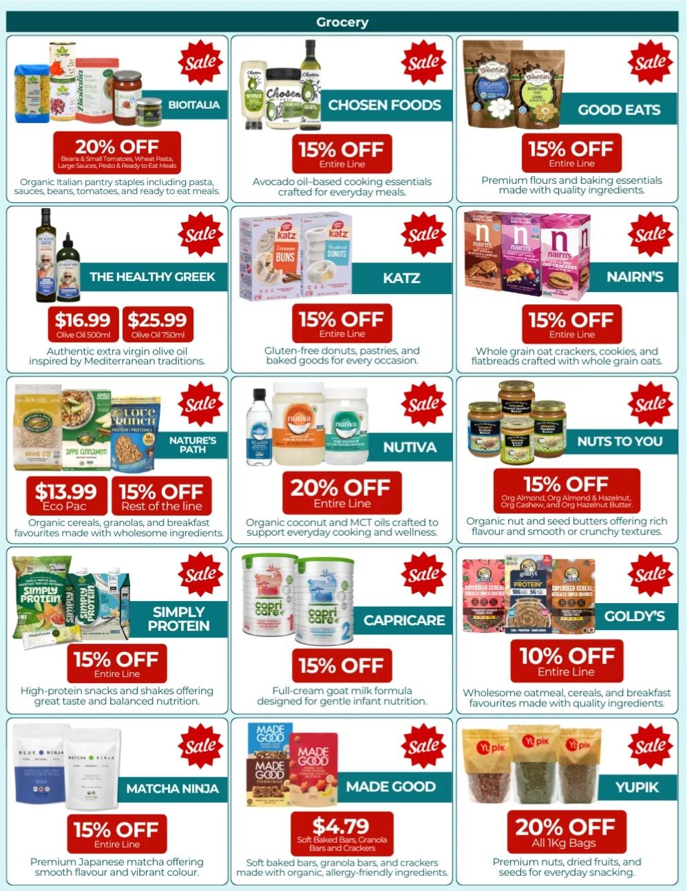 Natural Food Pantry Flyer August 1 to 31