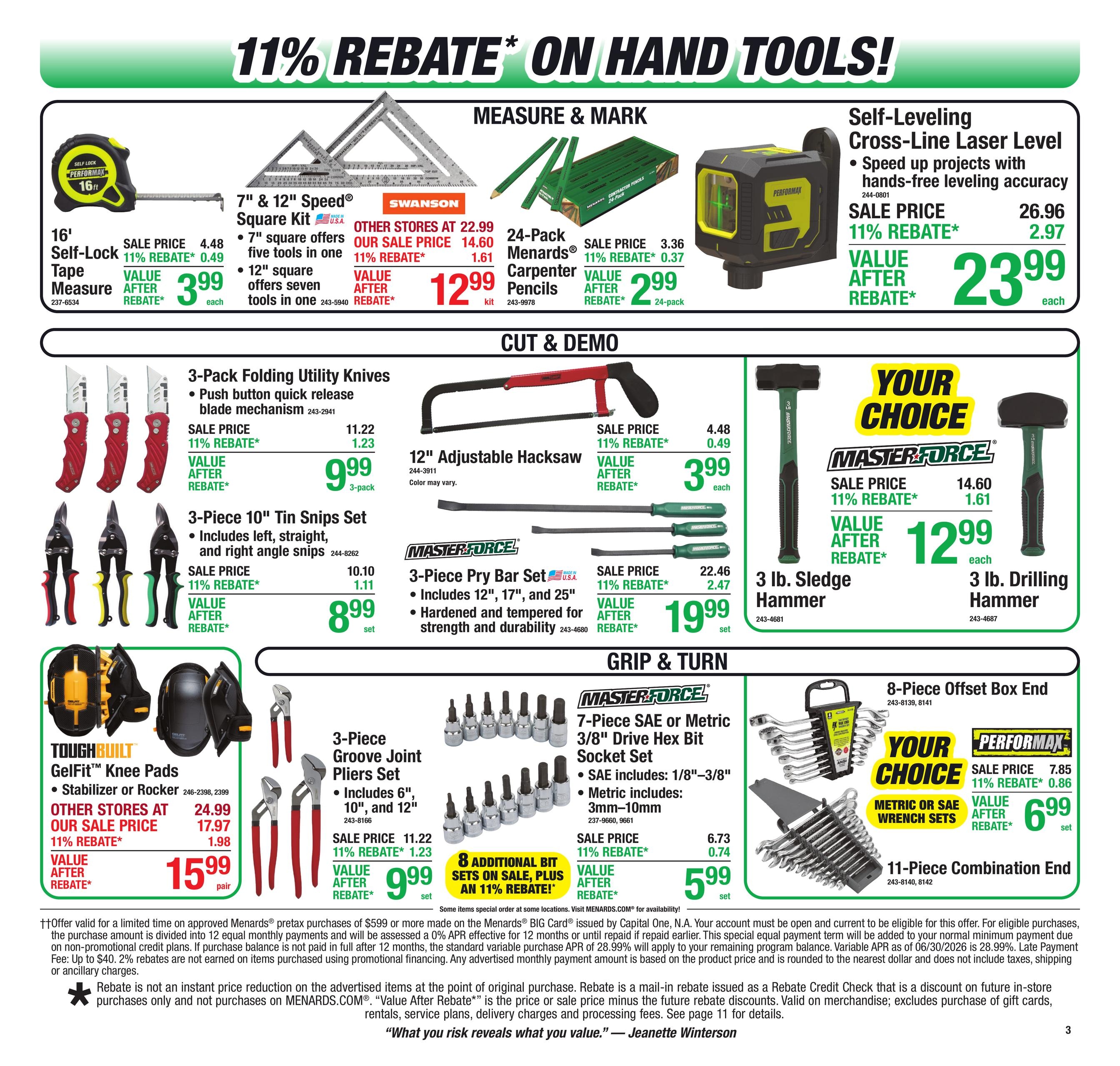 Menards 11% Rebate Sale Ad July 29 - August 10, 2026