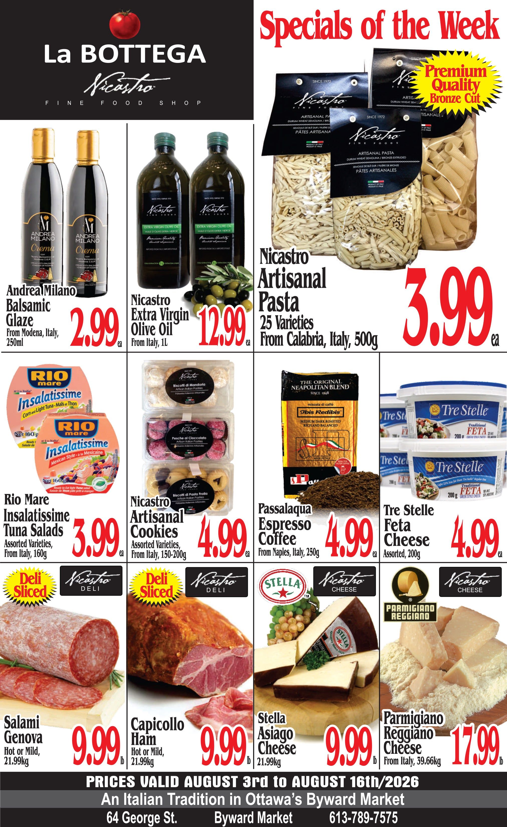 La Bottega Nicastro Fine Foods Flyer August 3 to 16