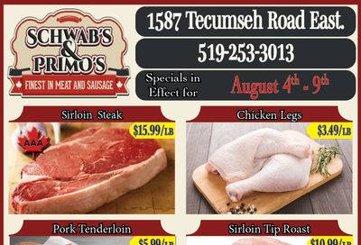 Schwab's & Primo's Flyer August 4 to 9