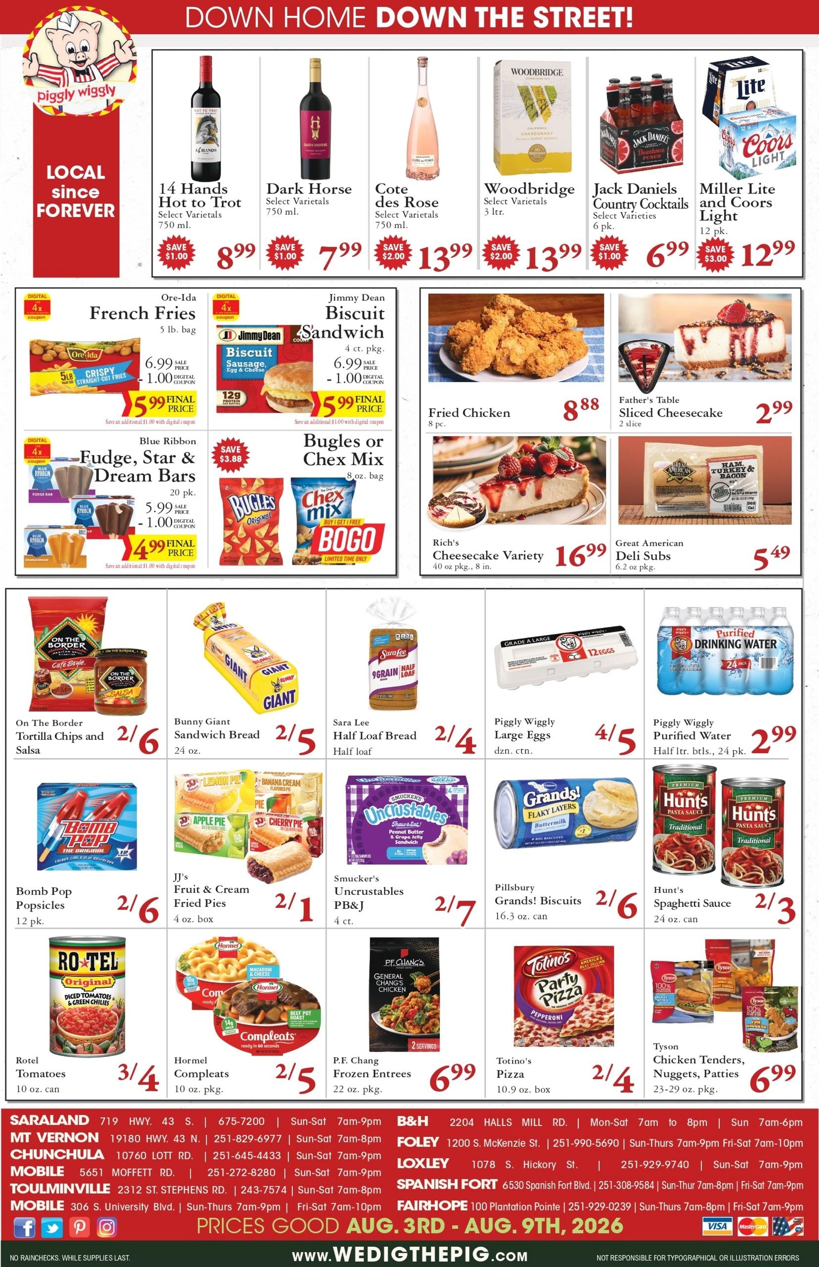 Piggly Wiggly (Mobile–Seminole Area, AL–FL) Weekly Ad August 3 - 9, 2026