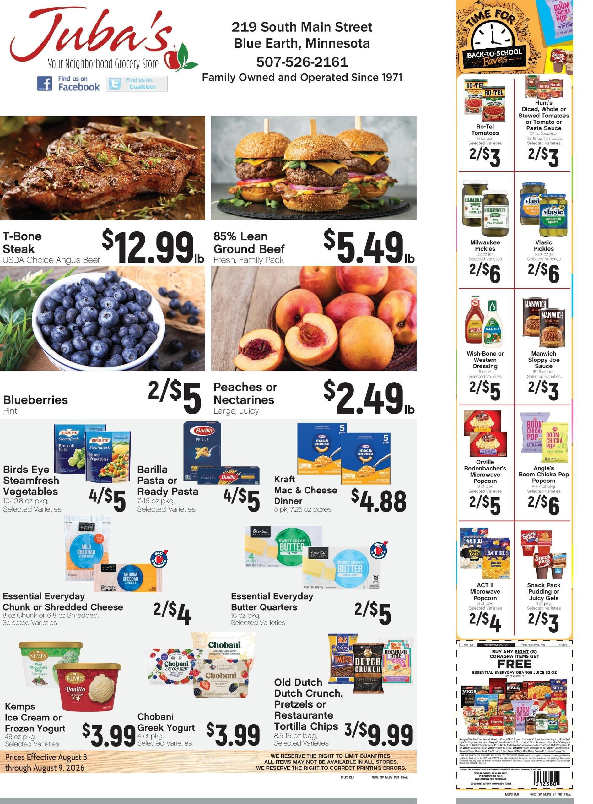 Juba's Supervalu (Madelia–Hanlontown Area, IA–MN) Weekly Ad August 3 - 9, 2026