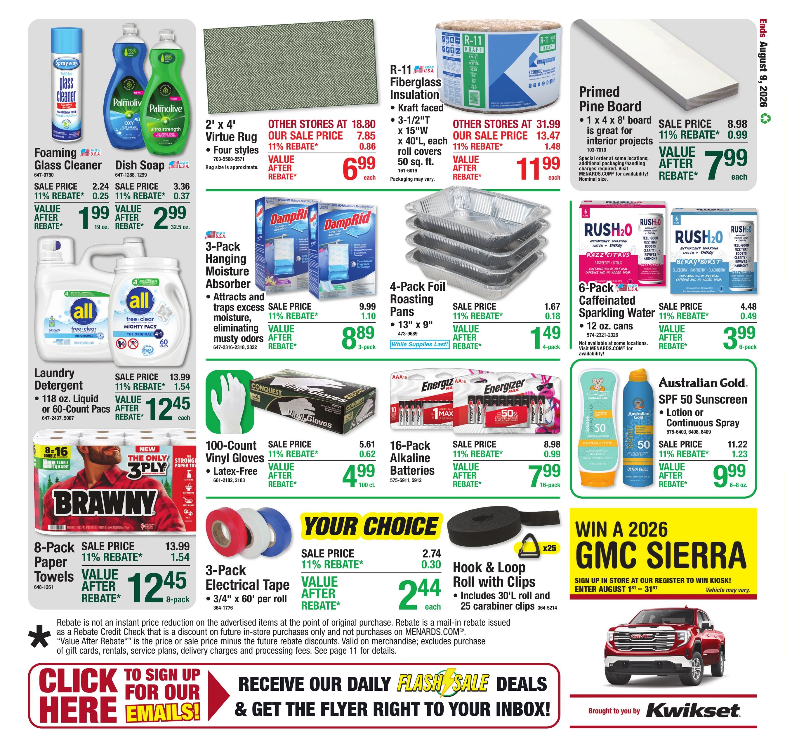 Menards 11% Rebate Sale Weekly Ad July 29 - August 10, 2026