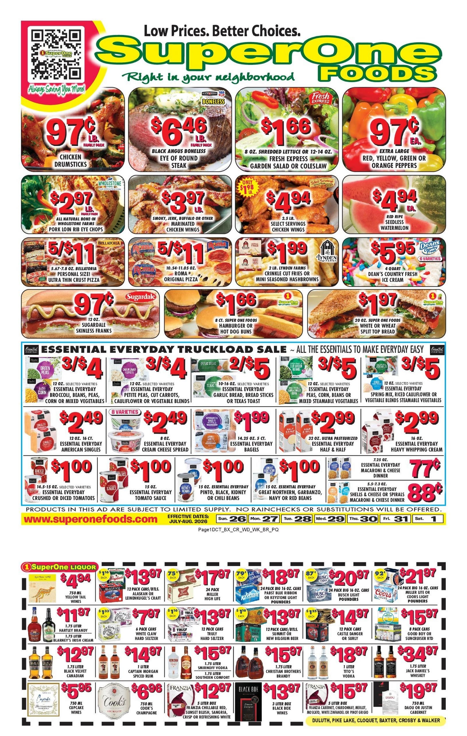 Super One Foods (Bemidji Area, MN) Weekly Ad July 30 - August 15, 2026