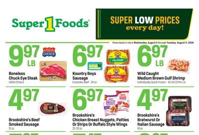 Super 1 Foods & Discount Pharmacy Hot Sheet Weekly Weekly Ad August 5 - 11, 2026