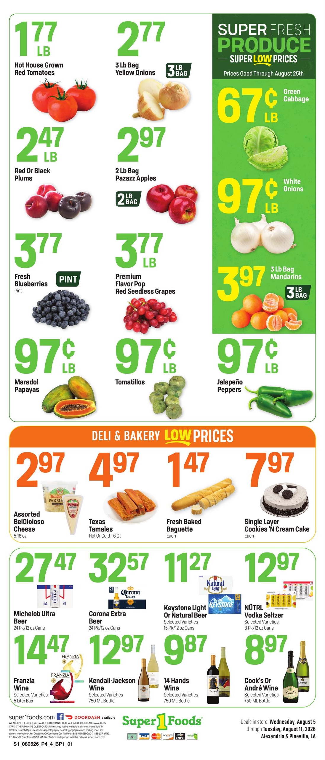 Super 1 Foods & Discount Pharmacy (Alexandria Area, LA) Weekly Ad August 5 - 11, 2026