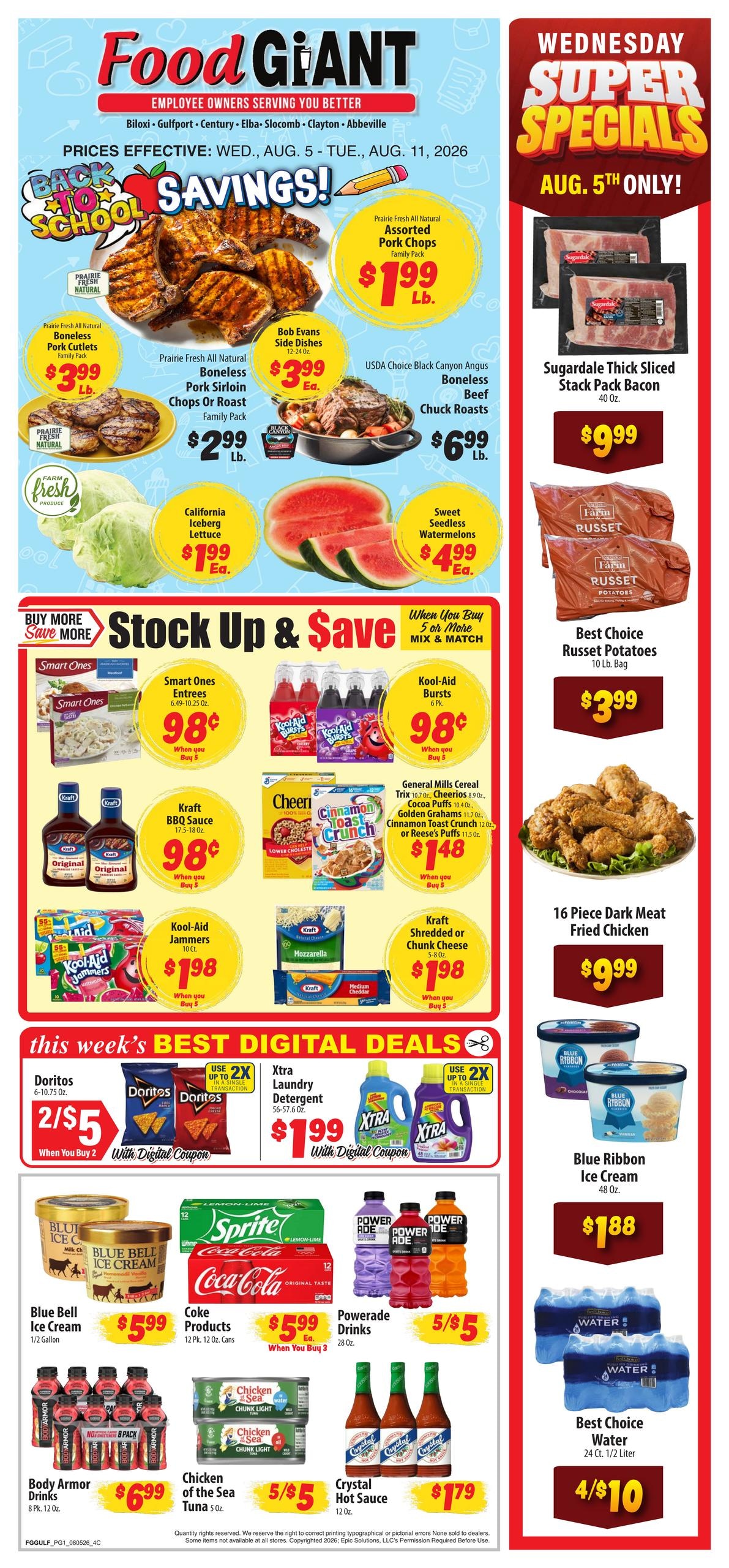 Food Giant (Dothan Area, AL) Weekly Ad August 5 - 11, 2026