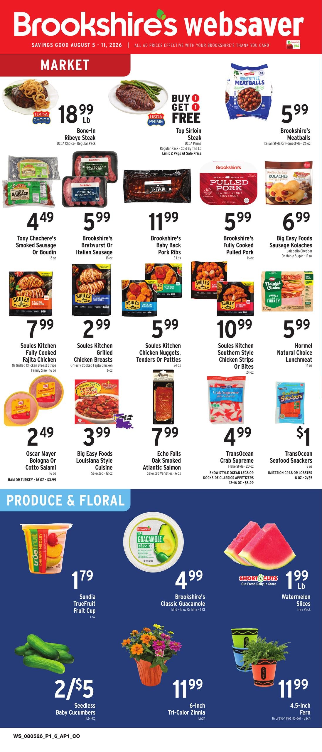 Brookshire's (LA, TX) Websaver Weekly Ad August 5 - 11, 2026
