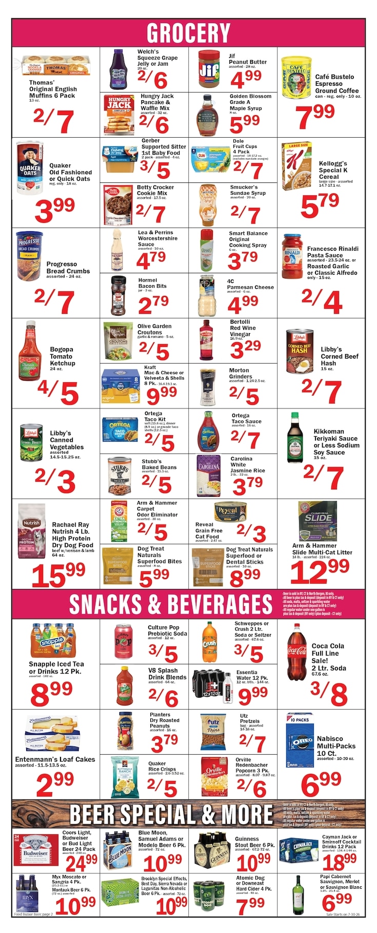 Food Bazaar (101 Wicks Rd, Brentwood, NY) Weekly Ad July 29 - August 5, 2026