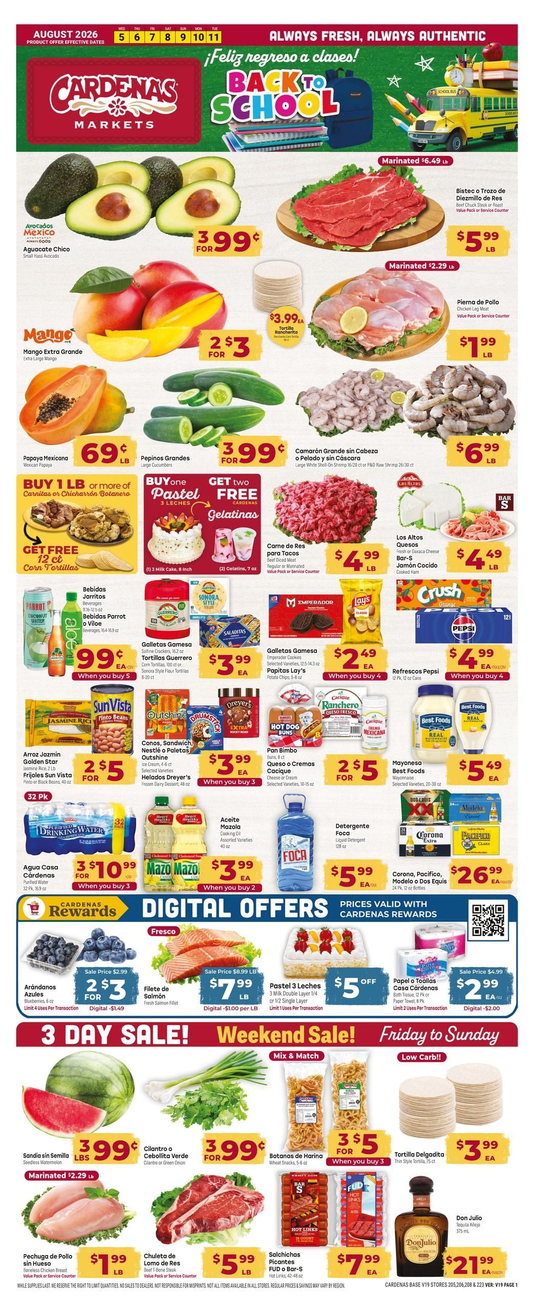 Cardenas Markets (Salinas Area, CA) Weekly Ad August 5 - 11, 2026