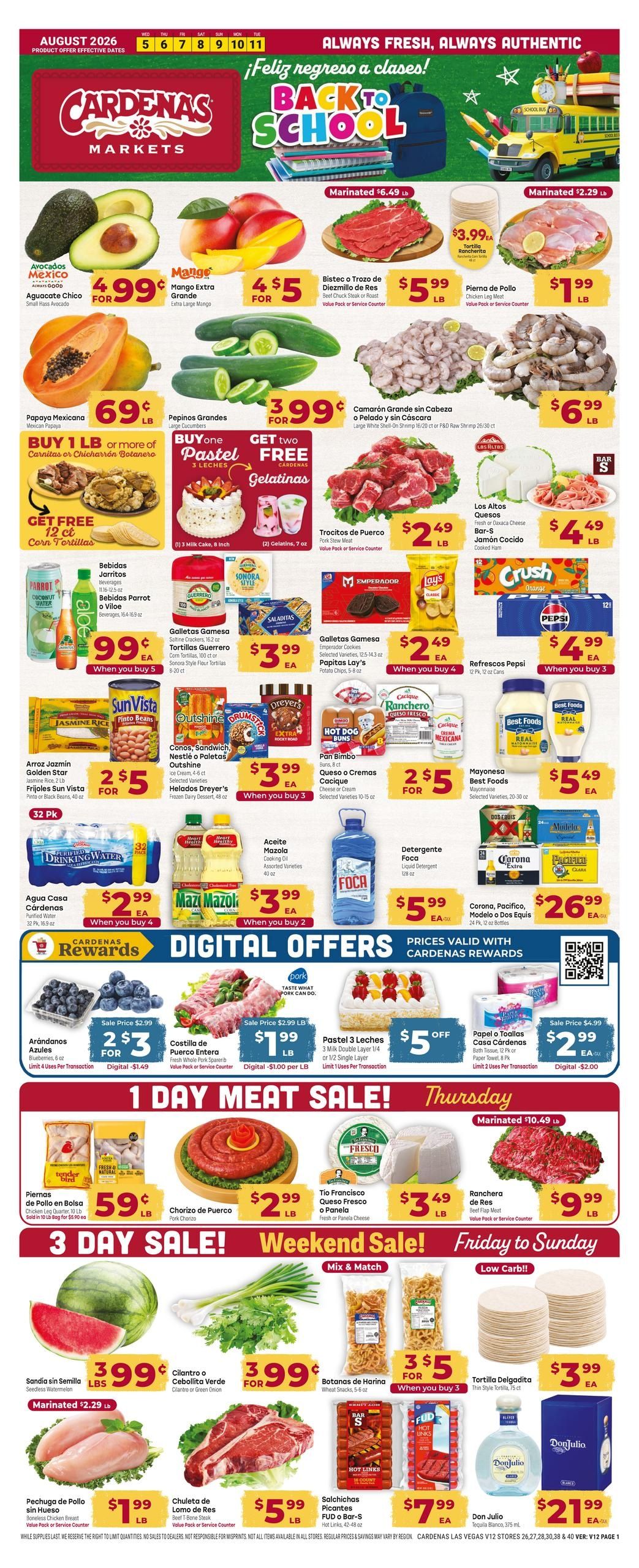 Cardenas Markets (Las Vegas–Henderson Area, NV) Weekly Ad August 5 - 11, 2026