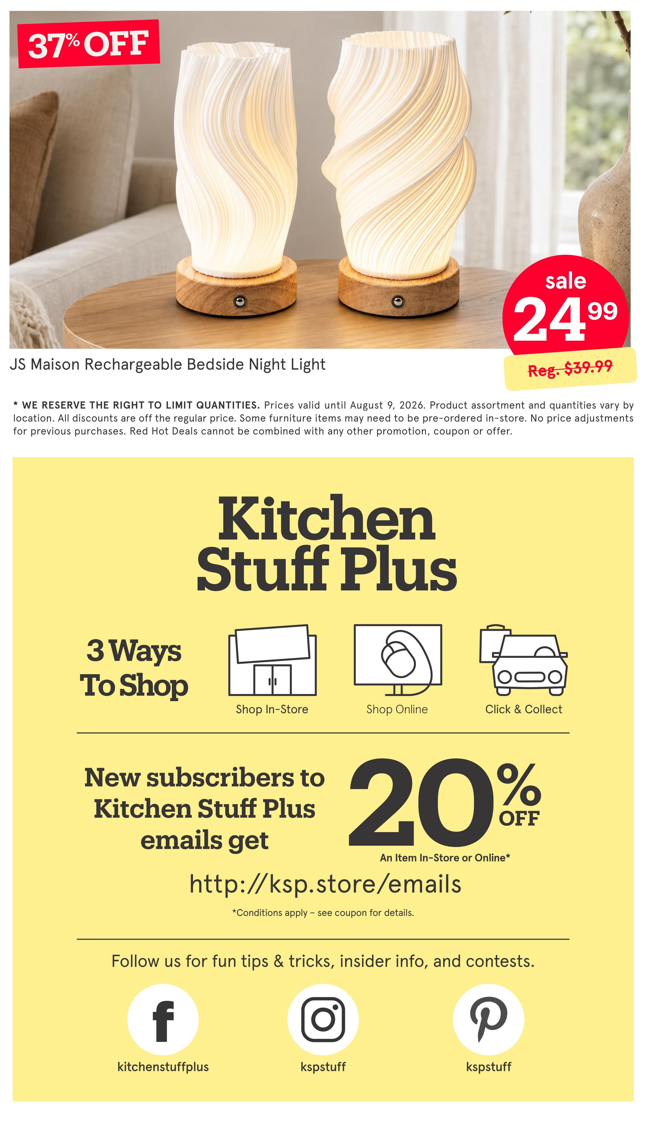 Kitchen Stuff Plus Red Hot Deals Flyer August 4 to 9