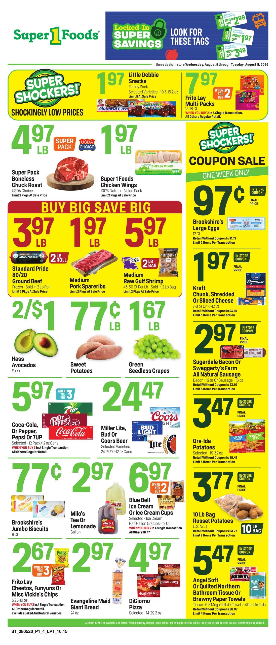 Super 1 Foods & Discount Pharmacy (Lafayette Area, LA) Weekly Ad August 5 - 11, 2026