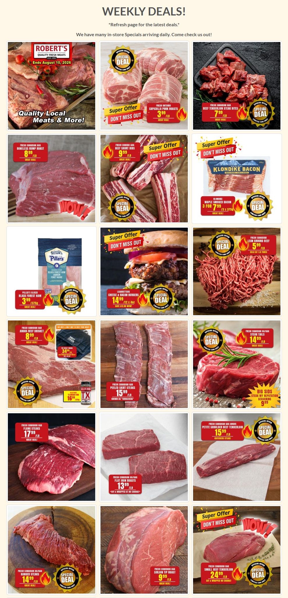 Robert's Quality Fresh Meats Flyer August 3 to 10