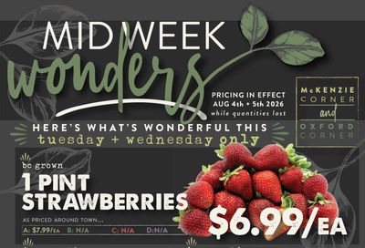 The Root Cellar Mid-Week Flyer August 4 and 5