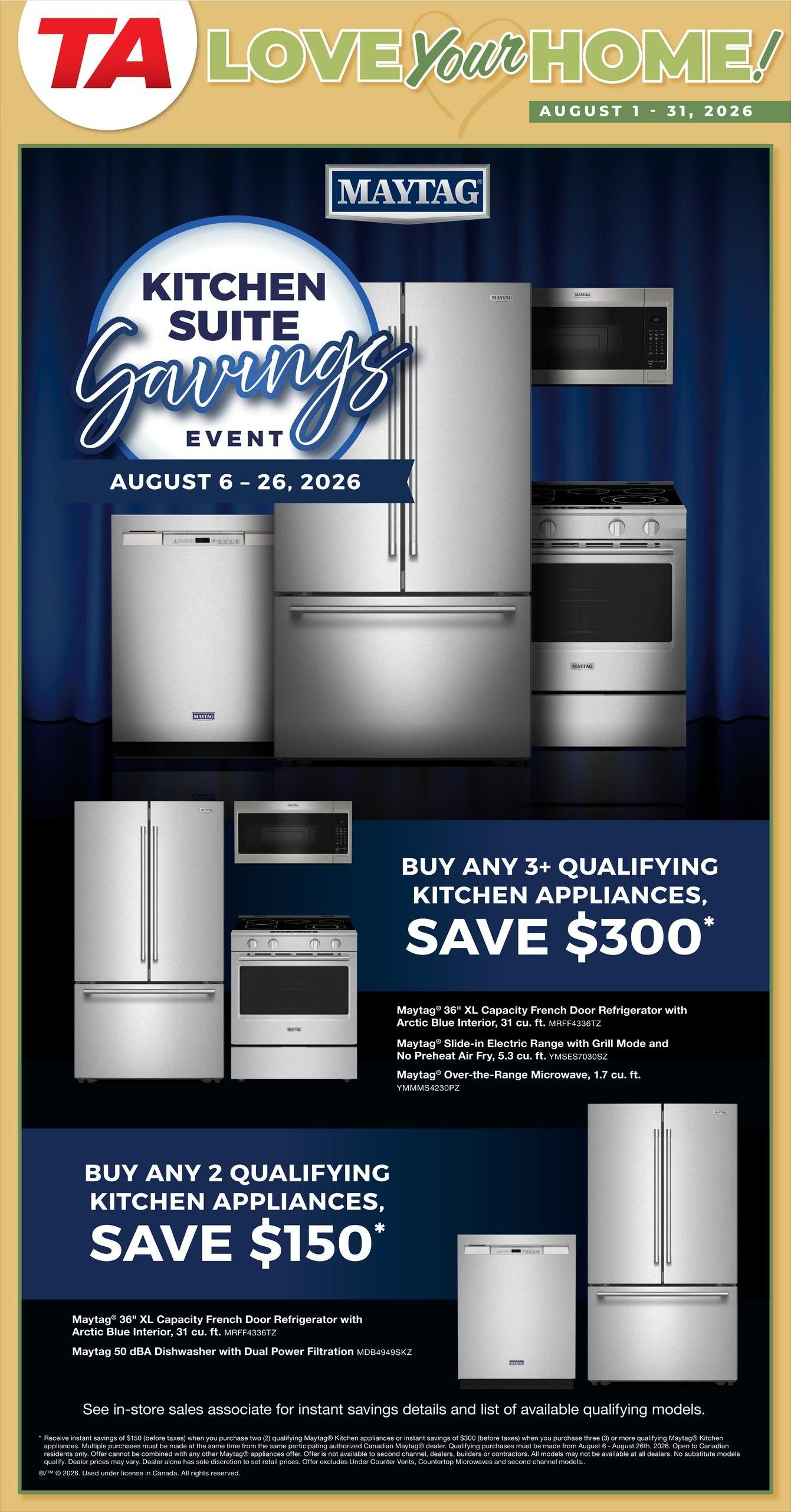 TA Appliances Flyer August 4 to 31