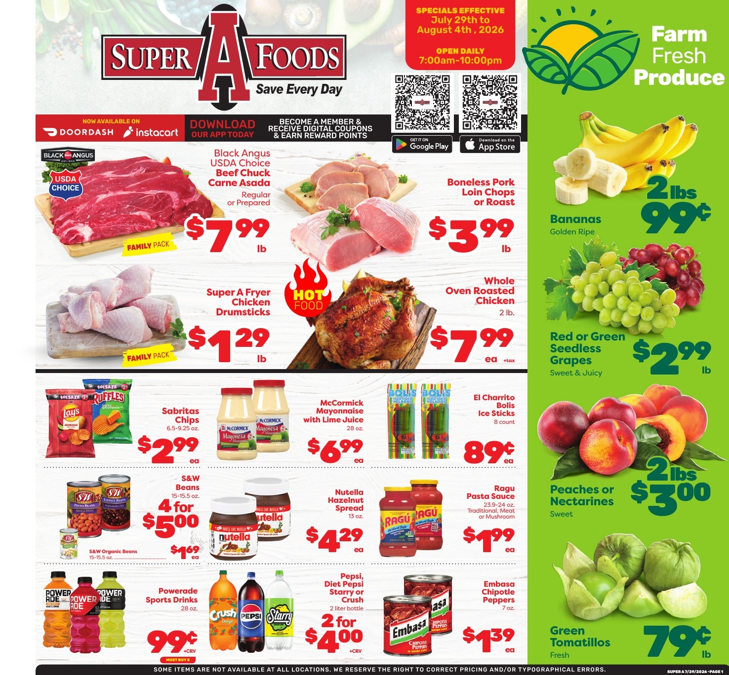 Super A Foods Weekly Ad July 29 - August 4, 2026