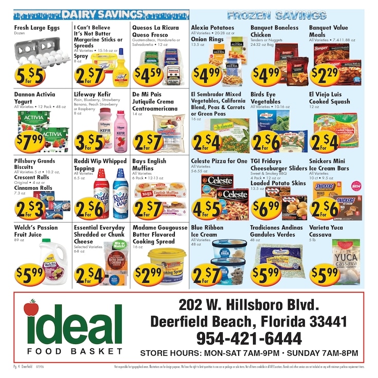 Ideal Food Basket (202 West Hillsboro Blvd, Deerfield Beach, FL) Weekly Ad July 29 - August 4, 2026