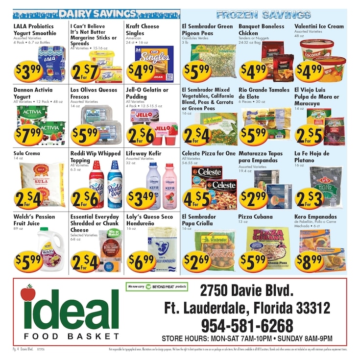 Ideal Food Basket (2750 Davie Blvd, Fort Lauderdale, FL) Weekly Ad July 29 - August 4, 2026