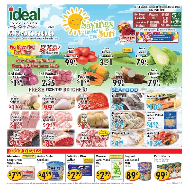 Ideal Food Basket (4075 South Goldenrod Road, Orlando, FL) Weekly Ad July 29 - August 4, 2026
