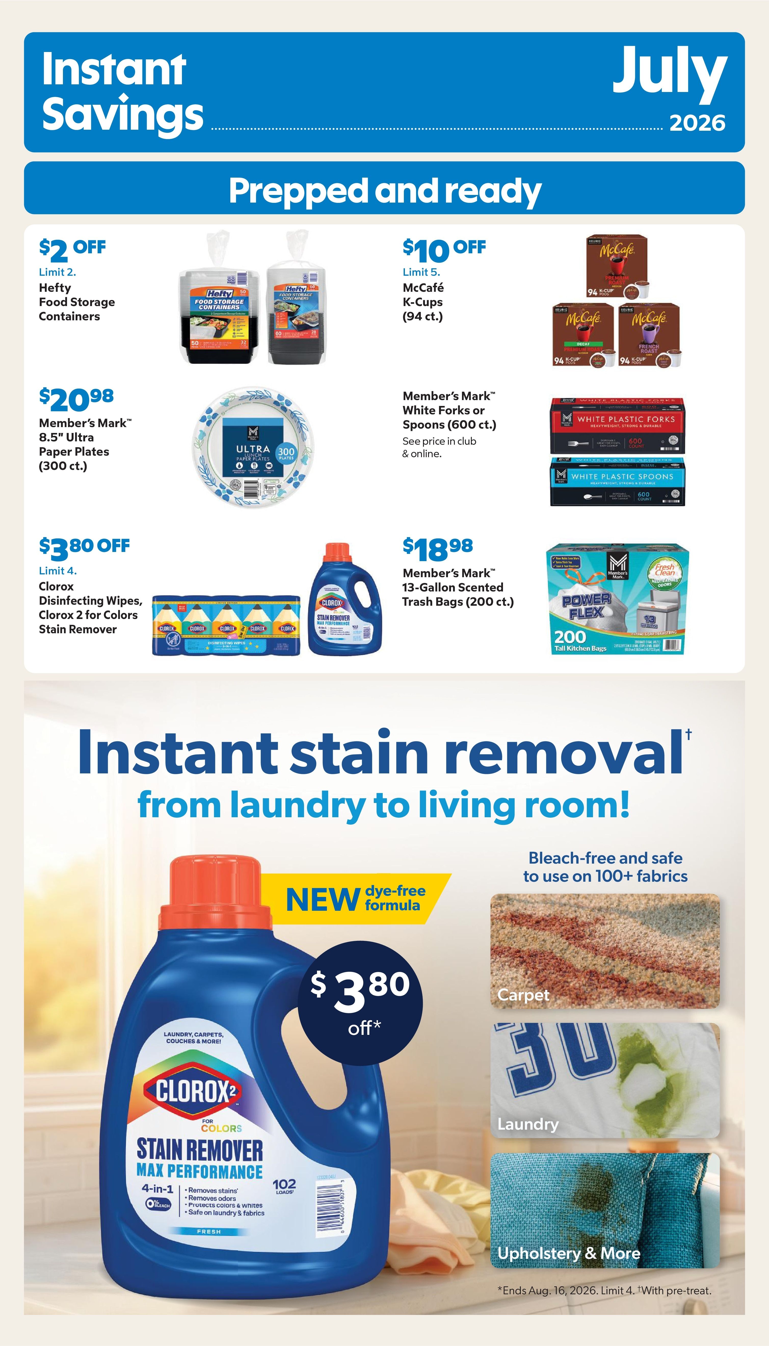 Sam's Club Instant Savings Book Weekly Ad July 16 - August 16, 2026