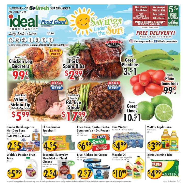 Ideal Food Basket (12010-12016 N Miami Ave., Miami, FL) Weekly Ad July 29 - August 4, 2026