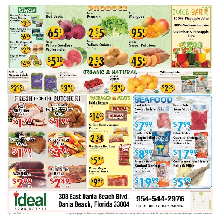 Ideal Food Basket (308 East Dania Blvd, Dania Beach, FL) Weekly Ad July 29 - August 4, 2026