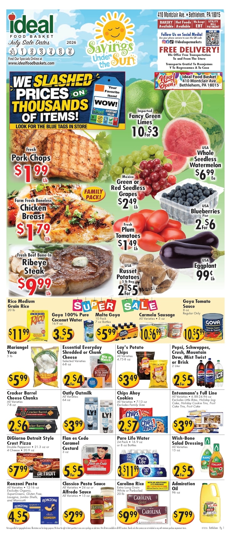 Ideal Food Basket (Bethlehem, PA) Weekly Ad July 31 - August 6, 2026