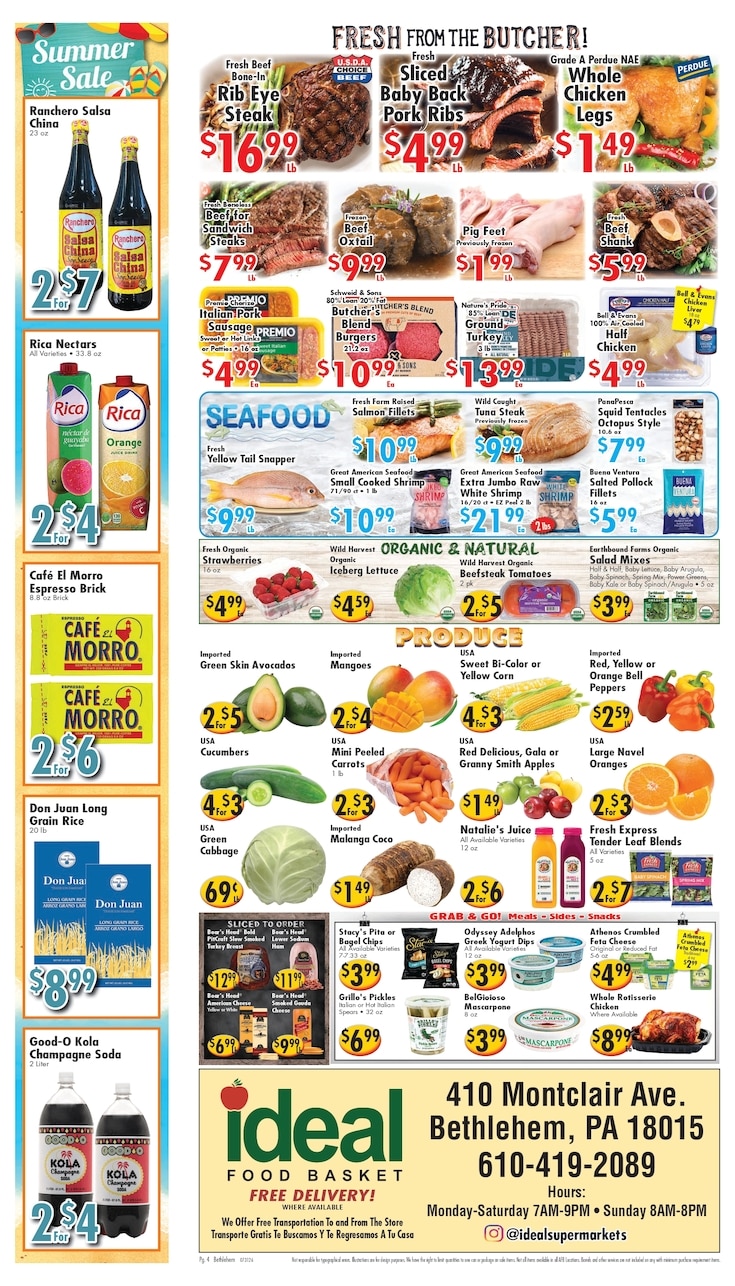 Ideal Food Basket (Bethlehem, PA) Weekly Ad July 31 - August 6, 2026