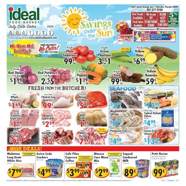 Ideal Food Basket (5637 South Orange Ave, Orlando, FL) Weekly Ad July 29 - August 4, 2026