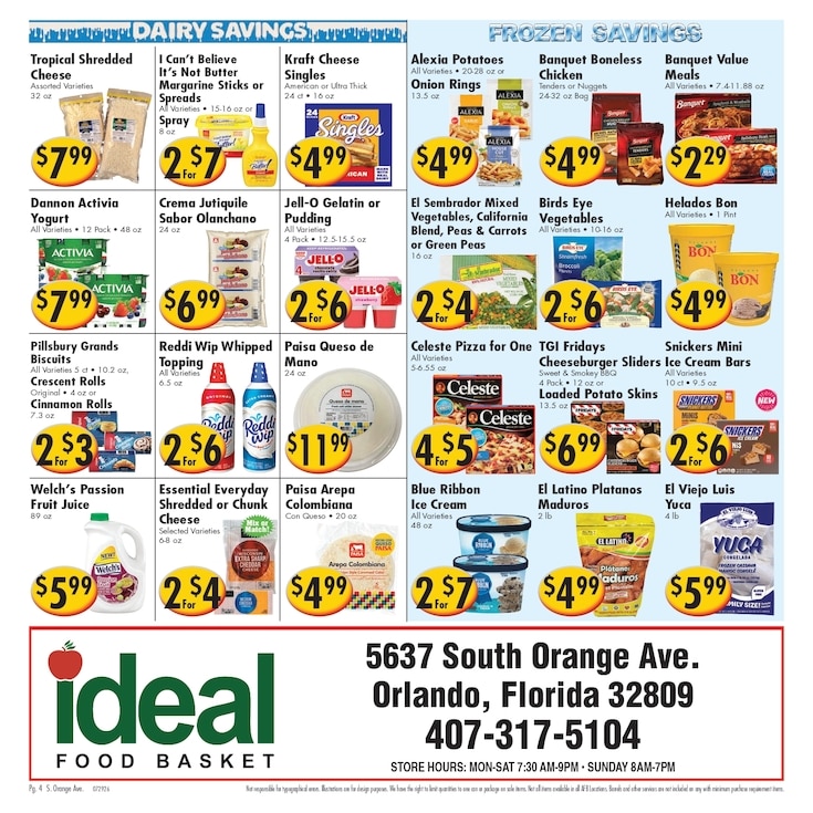 Ideal Food Basket (5637 South Orange Ave, Orlando, FL) Weekly Ad July 29 - August 4, 2026